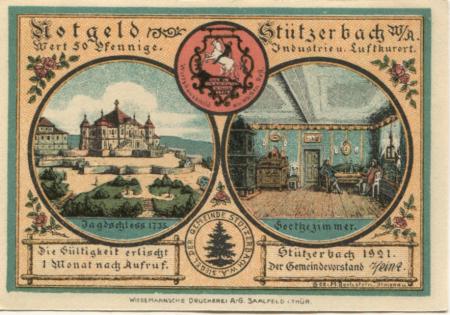 Stützerbach (heute: Ilmenau) - Gemeinde (Weimarer Anteil) - 1921 - 50 Pfennig 
