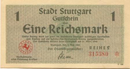 Stuttgart - Stadt - 1.5.1945 - 1 Mark 