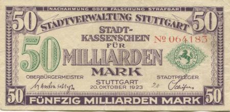 Stuttgart - Stadt - 20.10.1923 - 50 Milliarden Mark 