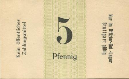 Stuttgart - Offizier-Gefangenenlager - -- - 5 Pfennig 