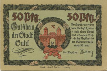 Suhl - Stadt - -- - 50 Pfennig 