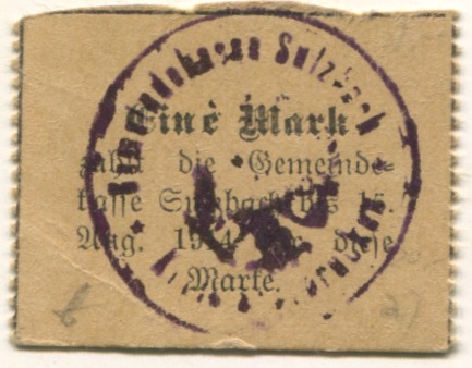 Sulzbach - Gemeinde - - 15.8.1914 - 1 Mark 