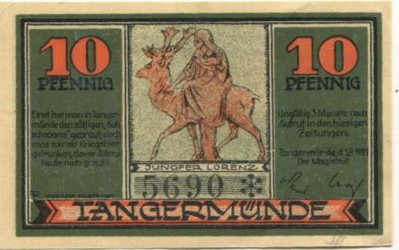 Tangermünde - Stadt - 1.4.1921 - 10 Pfennig 