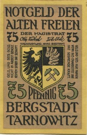 Tarnowitz (heute: PL-Tarnowskie Góry) - Stadt - -- - 75 Pfennig 