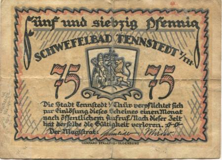 Tennstedt (Bad) - Gemeinde - -- - 75 Pfennig 
