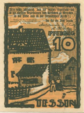 Tessin - Stadt - - 31.5.1922 - 10 Pfennig 