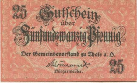 Thale - Stadt - 1918 - 31.12.1921 - 25 Pfennig 