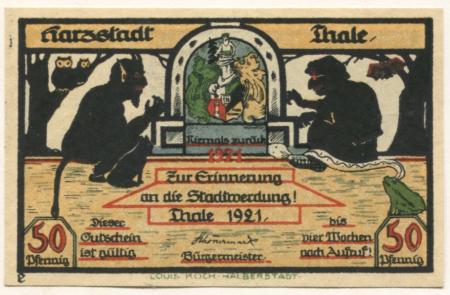 Thale - Stadt - 1921 - 50 Pfennig 