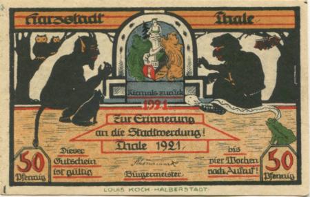 Thale - Stadt - 1921 - 50 Pfennig 