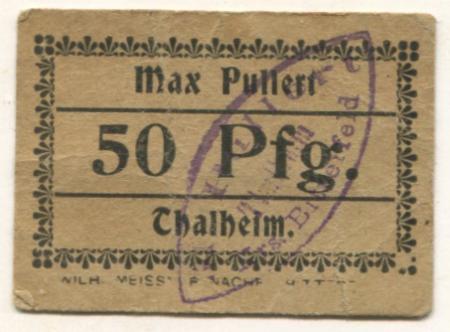 Thalheim (heute: Bitterfeld-Wolfen) - Pullert, Max - -- - 50 Pfennig 