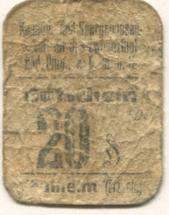 Thalheim - Konsum- und Spargenossenschaft für das Zwönitztal und Umgegend eGmbH - -- - 20 Pfennig 