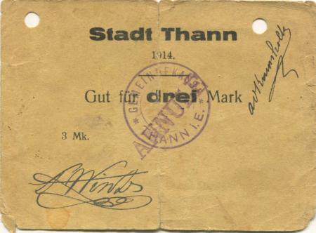Thann - Stadt - 1914 - 3 Mark 