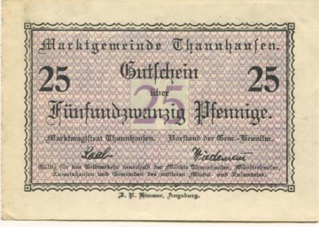 Thannhausen - Marktgemeinde - -- - 25 Pfennig 