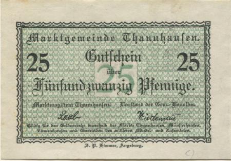 Thannhausen - Marktgemeinde - -- - 25 Pfennig 