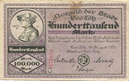 Tölz (Bad) - Stadt - 14.8.1923 - 100000 Mark 