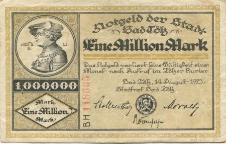 Tölz (Bad) - Stadt - 14.8.1923 - 1 Million Mark 