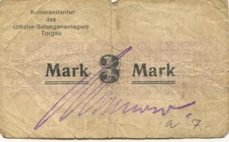 Torgau - Offizier-Gefangenenlager - -- - 3 Mark 