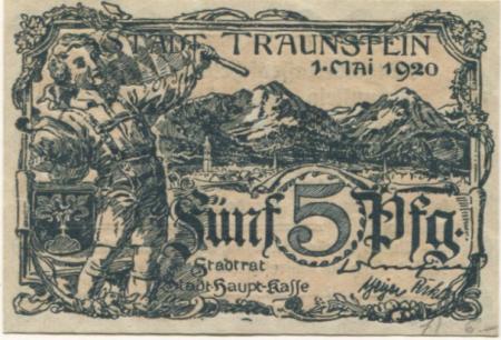 Traunstein - Stadt - 1.5.1920 - 5 Pfennig 