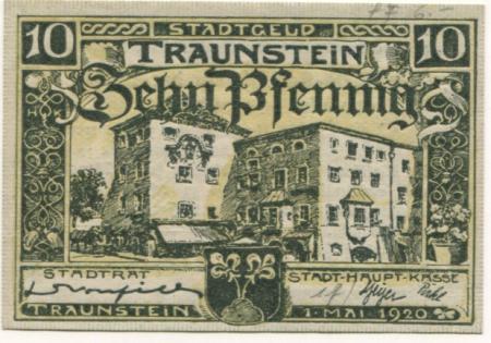 Traunstein - Stadt - 1.5.1920 - 10 Pfennig 