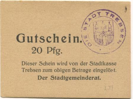 Trebsen - Stadt - -- - 20 Pfennig 