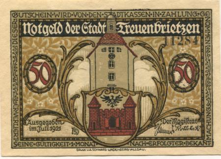 Treuenbrietzen - Stadt - Juli 1921 - 50 Pfennig 