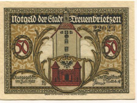 Treuenbrietzen - Stadt - Juli 1921 - 50 Pfennig 