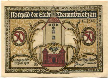 Treuenbrietzen - Stadt - Juli 1921 - 50 Pfennig 