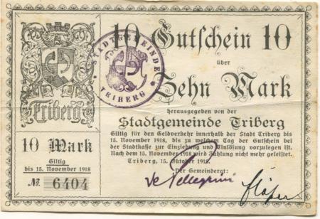 Triberg - Stadt - 15.10.1918 - 15.11.1918 - 10 Mark 