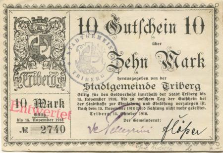 Triberg - Stadt - 15.10.1918 - 15.11.1918 - 10 Mark 