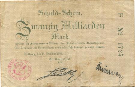 Triberg - Stadt - 15.10.1923 - 20 Milliarden Mark 