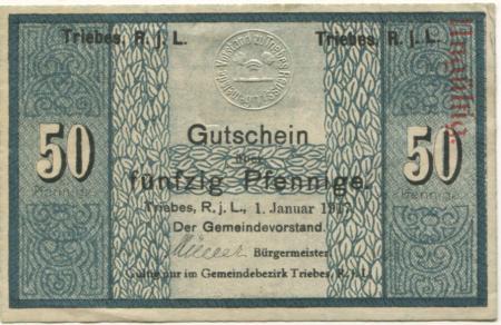 Triebes (heute: Zeulenroda) - Stadt - 1.1.1917 - 50 Pfennig 