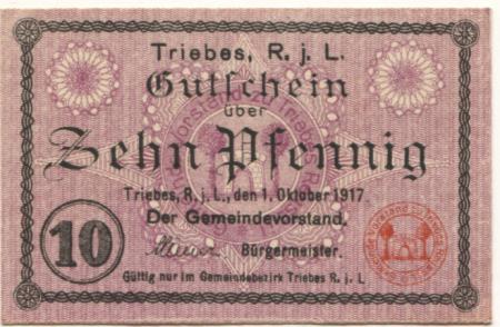 Triebes (heute: Zeulenroda) - Stadt - 1.10.1917 - 10 Pfennig 