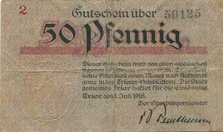 Trier - Stadt - 1.7.1918 - 50 Pfennig 