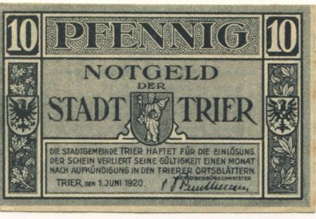 Trier - Stadt - 1.6.1920 - 10 Pfennig 