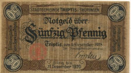 Triptis - Stadt - 5.12.1918 - 31.12.1920 - 50 Pfennig 