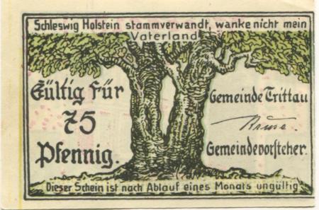 Trittau - Gemeinde - -- - 75 Pfennig 