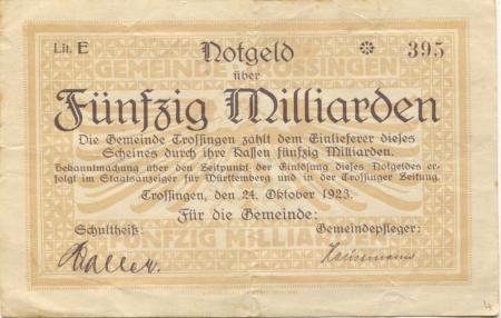 Trossingen - Gemeinde - 24.10.1923 - 50 Milliarden Mark 