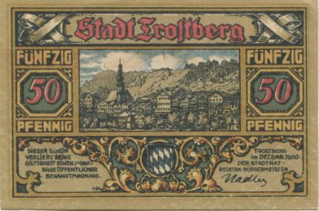 Trostberg - Stadt - Dezember 1920 - 50 Pfennig 