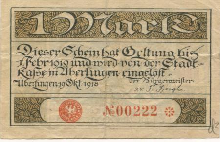 Überlingen - Stadt - 19.10.1918 - 1.2.1919 - 1 Mark 