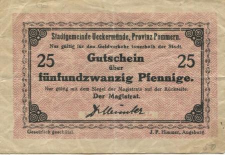 Ueckermünde - Stadt - -- -  25 Pfennig 