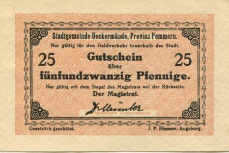 Ueckermünde - Stadt - -- -  25 Pfennig 