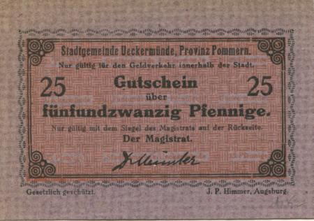 Ueckermünde - Stadt - -- -  25 Pfennig 