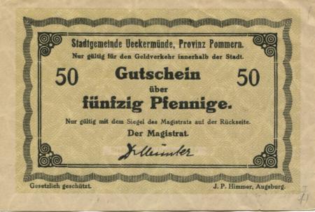 Ueckermünde - Stadt - -- -  50 Pfennig 