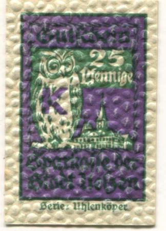 Uelzen - Sparkasse der Stadt - - 1.7.1922 - 25 Pfennig 