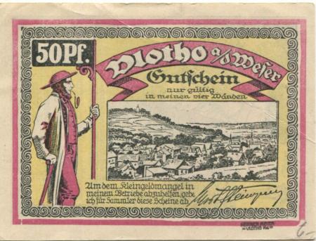 Vlotho - Steinpass, Ernst, Buchhandlung - -- - 50 Pfennig 