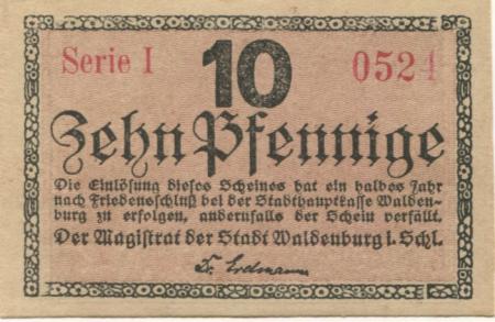 Waldenburg (heute: PL-Walbrzych) - Stadt - -- - 10 Pfennig 
