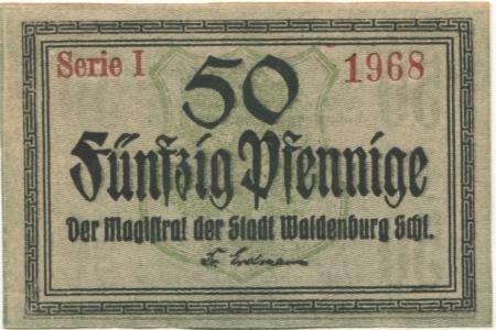 Waldenburg (heute: PL-Walbrzych) - Stadt - -- - 50 Pfennig 