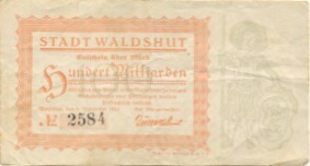 Waldshut - Stadt - 2.11.1923 - 100 Milliarden Mark 