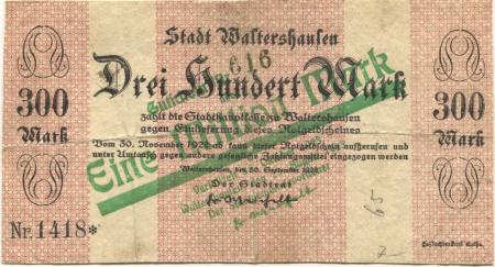 Waltershausen - Stadt - 23.8.1923 - 1 Million Mark 