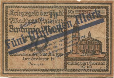 Waltershausen - Stadt - 14.9.1923 - 5 Millionen Mark 